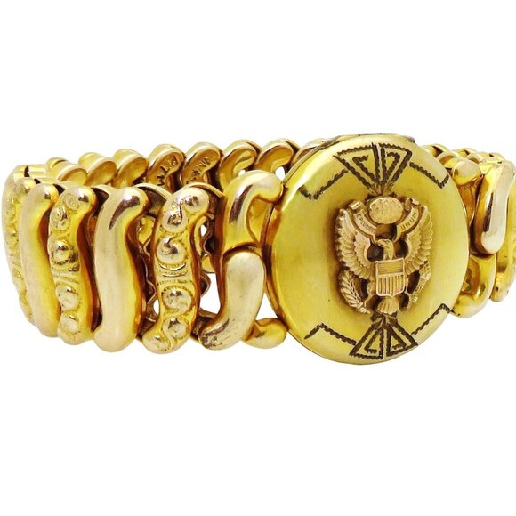 Pitman and Keeler American Queen Sweet Heart Expansion  Pitman & Keeler American Queen Gold Filled Sweetheart Expansion Locket Bracelet